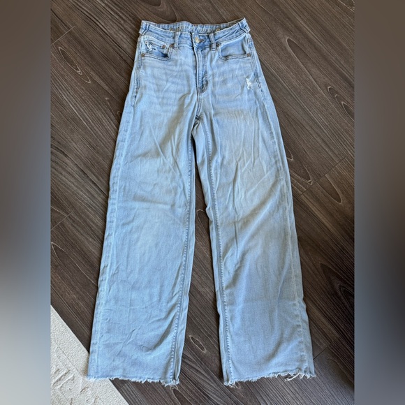 American Eagle Outfitters Denim - American Eagle High Rise Wide Blue Jeans